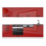Belini cuisine equipee complete alice meuble de cuisine complets - 240 cm. sans plan de travail rouge ... Belini cuisine equipee complete alice meuble de cuisine complets - 240 cm. sans plan de travail rouge ...