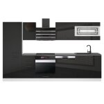 Cuisine compl�te - b belini group - cindy - 300 cm - noir tr�s brillant - syst�me de fermeture silencieuse ...