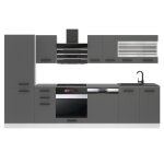 Cuisine compl�te - b belini group - cindy - 300 cm - argent mat - design contemporain