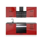 Belini cuisine equipee complete emily muebles de cuisine complets - 180 cm. avec plan de travail rouge ... Belini cuisine equipee complete emily muebles de cuisine complets - 180 cm. avec plan de travail rouge ...