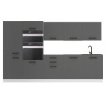 Belini cuisine equipee complete grace muebles de cuisine complets - 300 cm. avec plan de travail argent ...