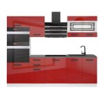 Belini cuisine equipee complete tracy meuble de cuisine complets - 240 cm. avec plan de travail rouge ... Belini cuisine equipee complete tracy meuble de cuisine complets - 240 cm. avec plan de travail rouge ...