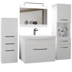 Belini meuble de salle de bain lavabo meuble sous - vasque miroir et 2x cabineth l: 140 cm kit déclairage ... Belini meuble de salle de bain lavabo meuble sous - vasque miroir et 2x cabineth l: 140 cm kit déclairage ...