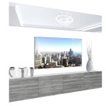 Meuble tv mural - belini - nex 6 / 0 / w / wgw1 / 0 / 0 / pp - led multicolore - blanc brillant - chêne ... Meuble tv mural - belini - nex 6 / 0 / w / wgw1 / 0 / 0 / pp - led multicolore - blanc brillant - chêne ...
