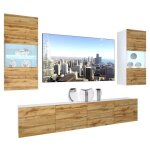 Belini nex 7 / 0 / w / dw / 0 / 0 / pp - ensemble meuble tv mural de salon complet led chne wotan