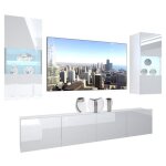 Meuble tv mural - belini - nex 7 / 0 / w / w / 0 / 0 / pp - led multicolore - blanc très brillant - design ... Meuble tv mural - belini - nex 7 / 0 / w / w / 0 / 0 / pp - led multicolore - blanc très brillant - design ...