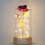 Rose éternelle - la belle et la bête - rouge - lumières led - décoratif - cadeau saint valentin Rose éternelle - la belle et la bête - rouge - lumières led - décoratif - cadeau saint valentin
