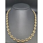 Belle chane maille grains de caf en alliage dor jaune 60cm
