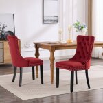 Bellemave lot de 2 chaises modernes - fauteuils de salle � manger en velours - effet capitonn� - bordure ...