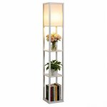 Bellemave lampadaire sur pied salon - lampadaire avec 3 �tag�res de rangement - sans globe � ampoule ...
