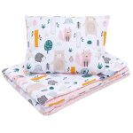 Bellochi set de couette bebe 75x100 cm et coussin enfant 30x40 cm - r�versible et lavable - coton - for�t ...