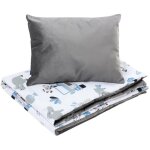 Bellochi set de couette bebe 75x100 cm coussin enfant 30x40cm - rversible et entierement lavable - - ...