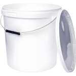 Seau avec couvercle plastique alimentaire - benbow - 1x 20l - blanc - hermtique - inodore - vide - rcipient ...