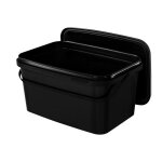 Benbow seau rectangulaire avec couvercle 5l x1 noir - bote en plastique empilable avec poigne - vide ...
