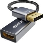 Benfei 4k adaptateur displayport vers hdmi (2k 60hz 1080p 120hz) unidirectionnel convertisseur displayport ...