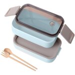 Bento boxlunch box avec 2 compartiment 1600ml avec fourchette cuill�rebo�te � repas pour chauffage au ...