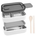 Bento lunch box - inox 304 - 3 compartiments - isotherme - rutilisable