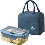 Bento lunch box micro ondable avec sac isotherme repas1. 4l boite repas avec 3 compartiments et 1400ml ...