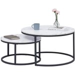 Benyled lot de 2 tables basses gigognes 80 x 45 cm (ø x h) et 60 x 35 cm (ø x h) scandinave nordique ... Benyled lot de 2 tables basses gigognes 80 x 45 cm (ø x h) et 60 x 35 cm (ø x h) scandinave nordique ...