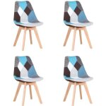 Benyled lot de 4 chaises de salle  manger en patchwork avec assise rembourre et pieds en bois idal ...