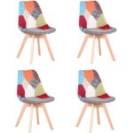 Benyled lot de 4 chaises de salle  manger en patchwork avec assise rembourre et pieds en bois idal ...