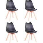 Benyled lot de 4 chaises de salle  manger de style tulipe design scandinave noir