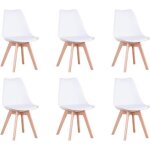 Benyled lot de 6 chaises de salle  manger de style tulipe design scandinave blanc