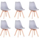 Benyled lot de 6 chaises de salle  manger de style tulipe design scandinave gris