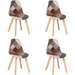 Benyled ensemble de 4 chaises de salle  manger chaises patchwork avec pieds en bois chaise scandinave ...