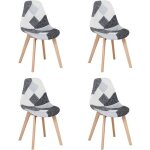 Benyled ensemble de 4 chaises de salle  manger chaises patchwork avec pieds en bois chaise scandinave ...