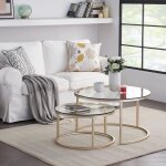 Benyled table basse scandinave table lot de 2 tables basses gigognes modernes verre