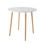Benyled table de salle à manger ronde moderne 80 cm avec pieds en bois(blanc) Benyled table de salle à manger ronde moderne 80 cm avec pieds en bois(blanc)