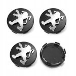 Beq - 4pcs centre de roue 60mm peugeot noir cache moyeu logo embl�me enjoliveur