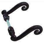 Béquille double - cévennes - fer noir - carré 7 mm - pour porte et portail - fer forgé Béquille double - cévennes - fer noir - carré 7 mm - pour porte et portail - fer forgé