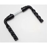 B�quille double torsadee 2 port�es fixation polybloc carr� inox 7mm x 110mm �poxy noire