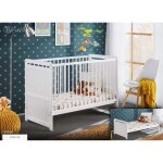 Berceau bb lit bb volutif 60x120cm blanc mat barreaux amovibles tymek