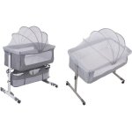 Berceau cododo pour b�b�s nouveau - n�s de 0 - 36 mois avec matelas moustiquaire poche de rangement gris ...