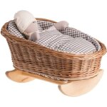 Berceau en osier - lit poupe - tour doubl - oreiller inclus - pour poupes jusqu 40 cm