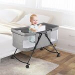 Berceau pliant  roulettes youluoli - lit bb portable de voyage - matelas confortable - moustiquaire ...