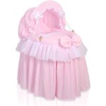 Berceau de poupée princesse rose - disney princesses - avec canopy en osier et bois Berceau de poupée princesse rose - disney princesses - avec canopy en osier et bois