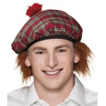 B�ret �cossais rouge avec cheveux - boland - accessoire adulte pour ext�rieur