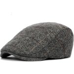 Casquette plate - taille 55 - 59cm - laine - gris