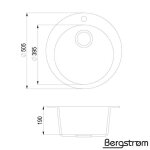 Bergstrm vier en granit rond  505mm siphon inclus vier de cuisine  encastrer