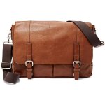 Besace - fossil - graham - cuir de vachette - marron - ajustable