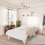 Best chambre structure de lit 2 personnes - 1 personne cadre de lit blanc bois de pin massif 90x200 ...