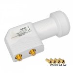 Best hd202 lnb twin full hd 4k t�te parabole 2 sorties 01db gain 70db + 4 fiches f gold