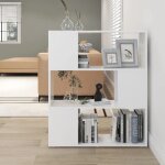 Bestlife� armoire salon � vitrine meuble �tag�re biblioth�que - s�parateur de pi�ce blanc 80x24x94 cm ...