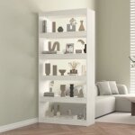 Bestlife� armoire salon � vitrine meuble �tag�re biblioth�que - s�parateur de pi�ce blanc 80x30x1674cm ...