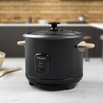 Bestron cuiseur � riz avec poign�es en bambou arc180bw 18 l 700w noir