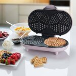 Bestron gaufrier en forme de c?ur double adwm1000p 1000 w rose